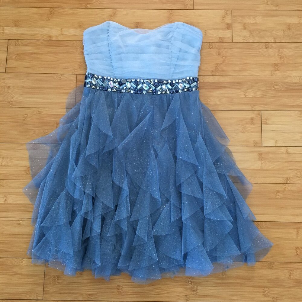 NWOT Teeze Me Blue Strapless Dress